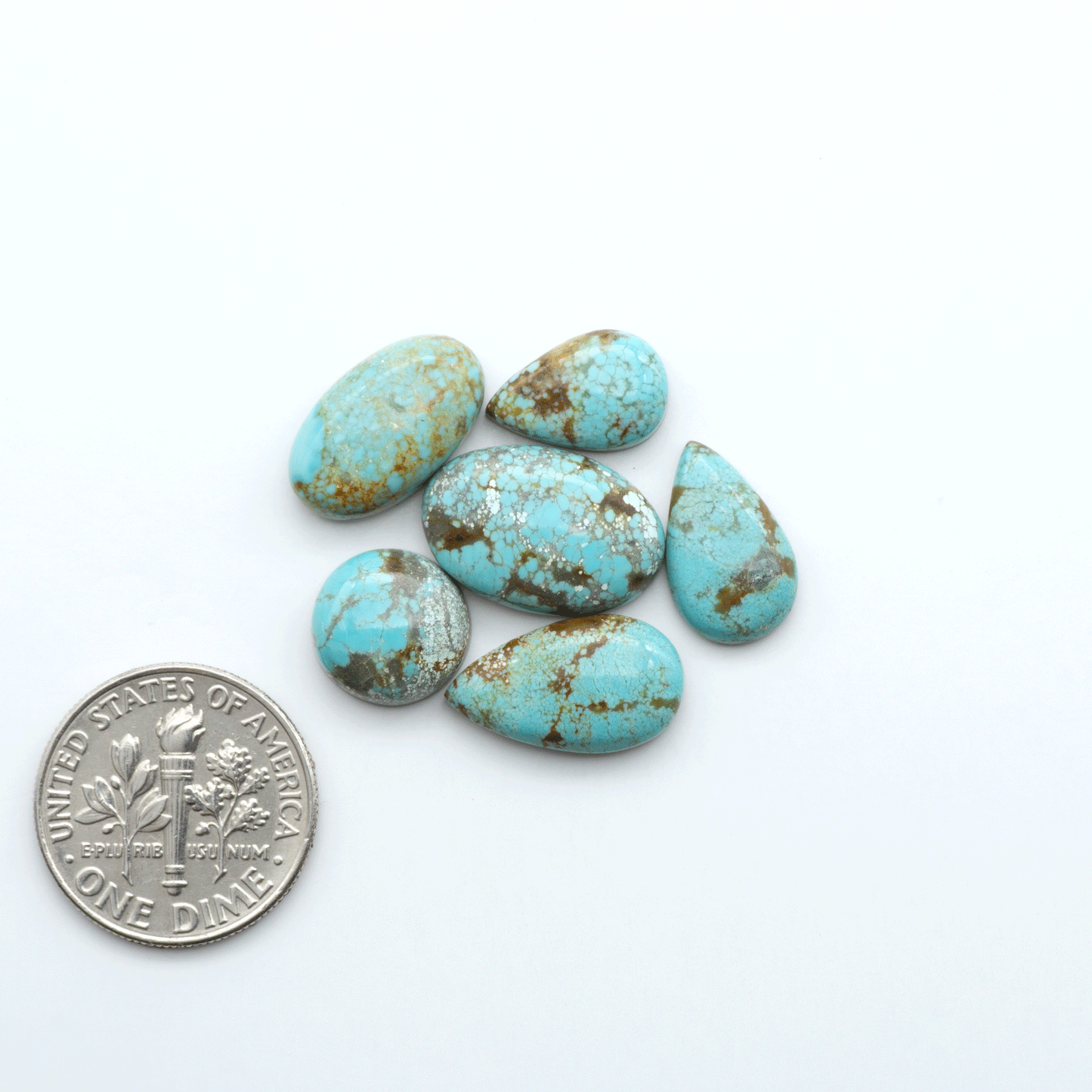 Number 8 Turquoise Cabochons have been selected for their quality and unique appearance. Don't miss the chance to add a one-of-a-kind piece to your collection.