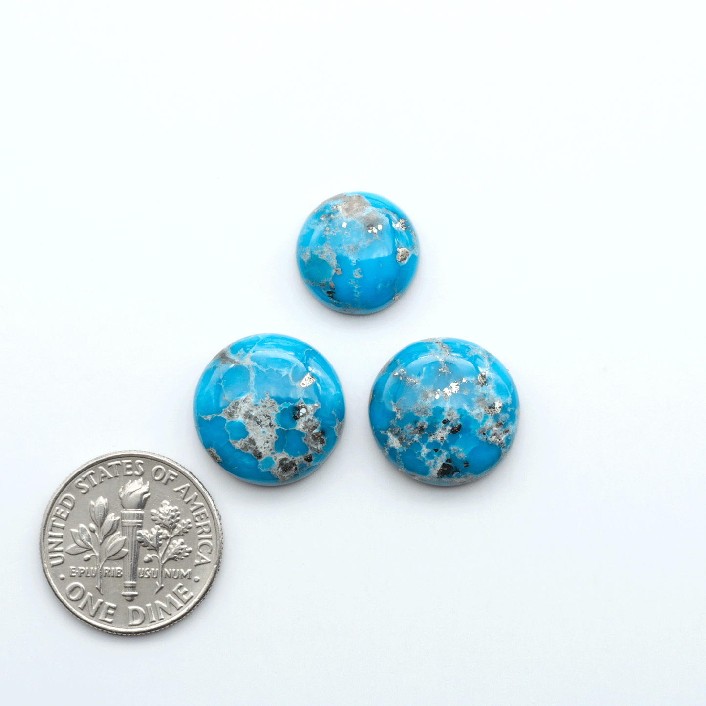 Create stunning handcrafted jewelry with Blue Bird Turquoise Cabochons. Their rich blue color and polish make them perfect for silversmiths and jewelry makers..