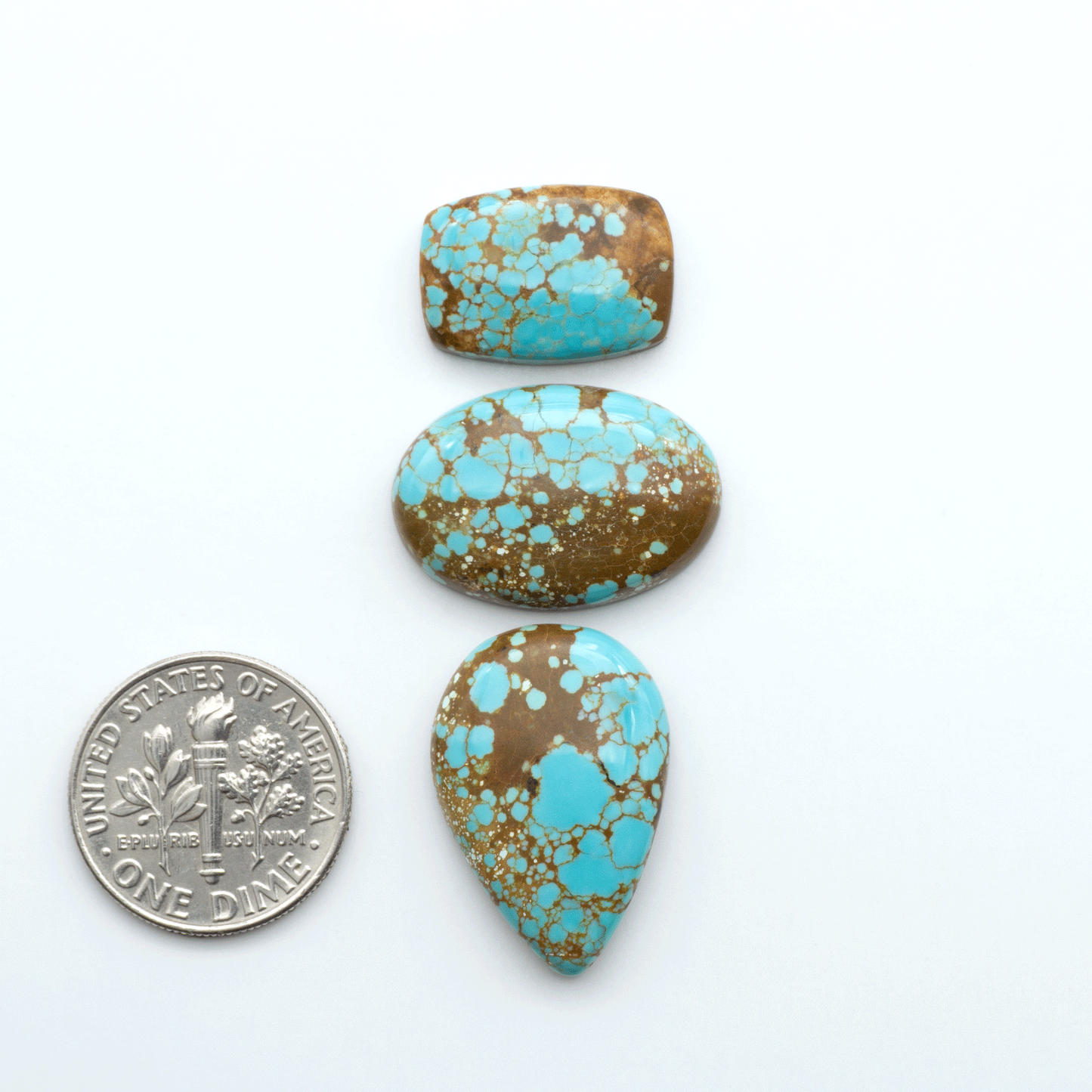 Number 8 Turquoise Cabochons have been selected for their quality and unique appearance. Don't miss the chance to add a one-of-a-kind piece to your collection.