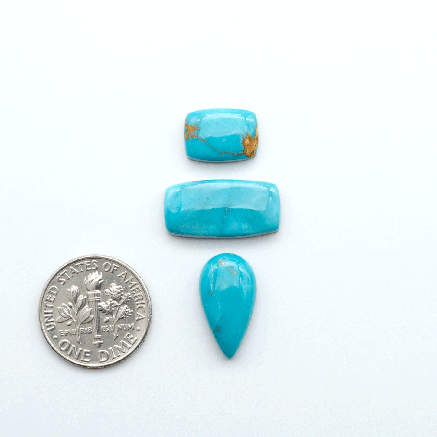 Sierra Bella Turquoise cabochons feature rich blue-green color and natural matrix variation. Ideal for silversmiths, jewelers, and custom jewelry designs.