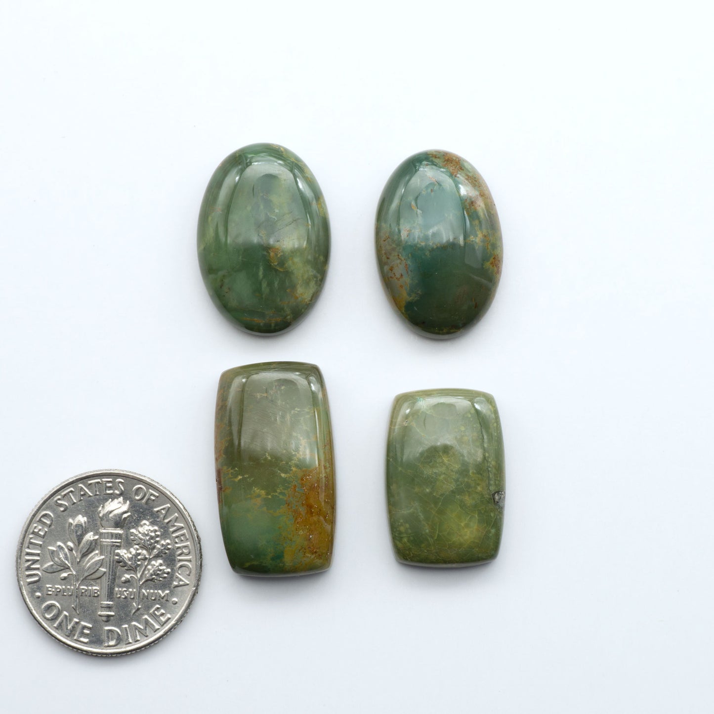 Experience the beauty of Turquoise Mountain Cabochons. With their distinctive blue and green color, these gemstones are perfect for any jewelry piece.