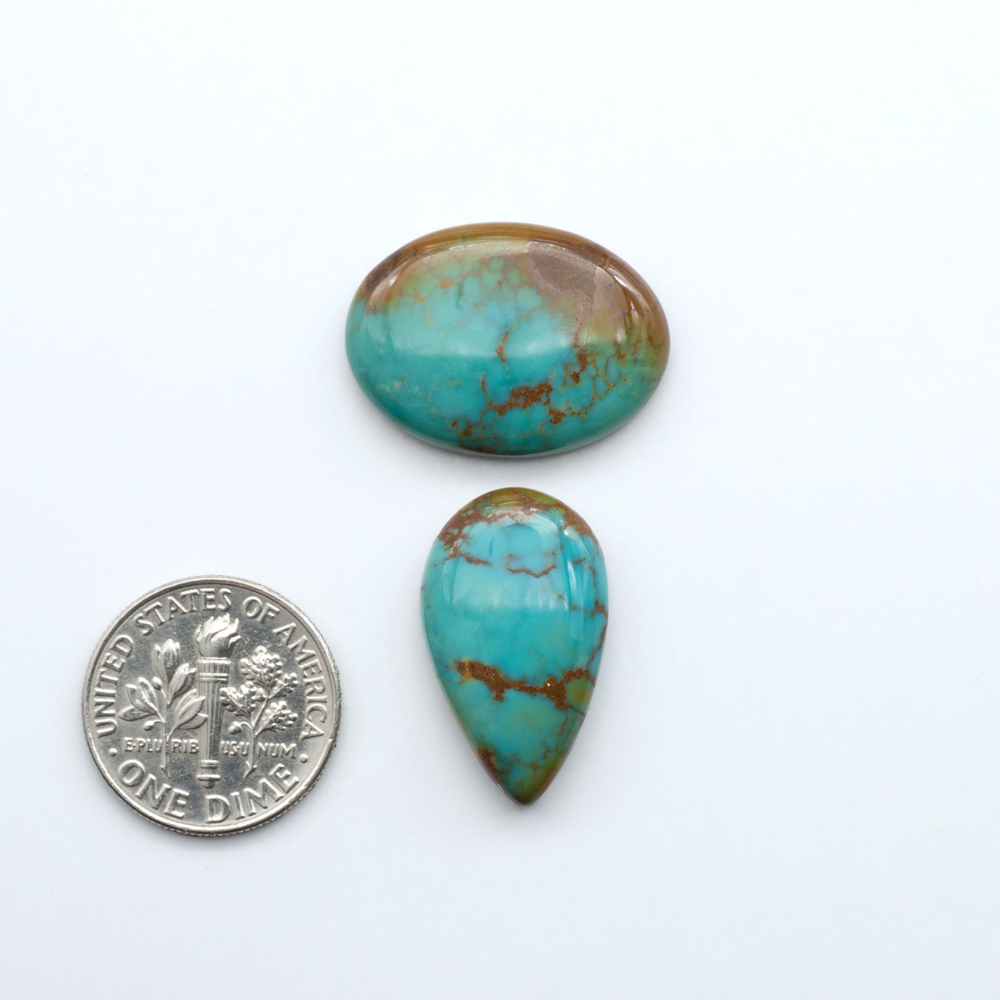 Experience the beauty of Turquoise Mountain Cabochons. With their distinctive blue and green color, these gemstones are perfect for any jewelry piece.