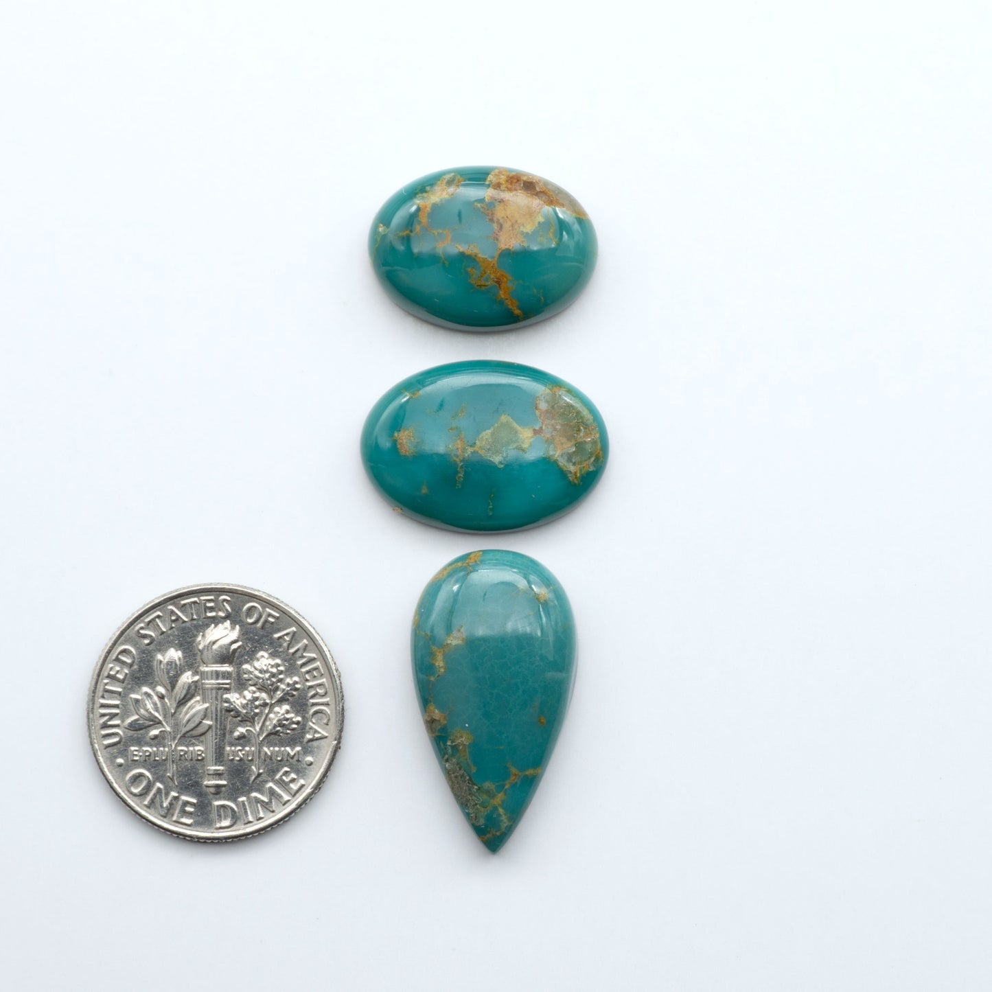 Experience the beauty of Turquoise Mountain Cabochons. With their distinctive blue and green color, these gemstones are perfect for any jewelry piece.