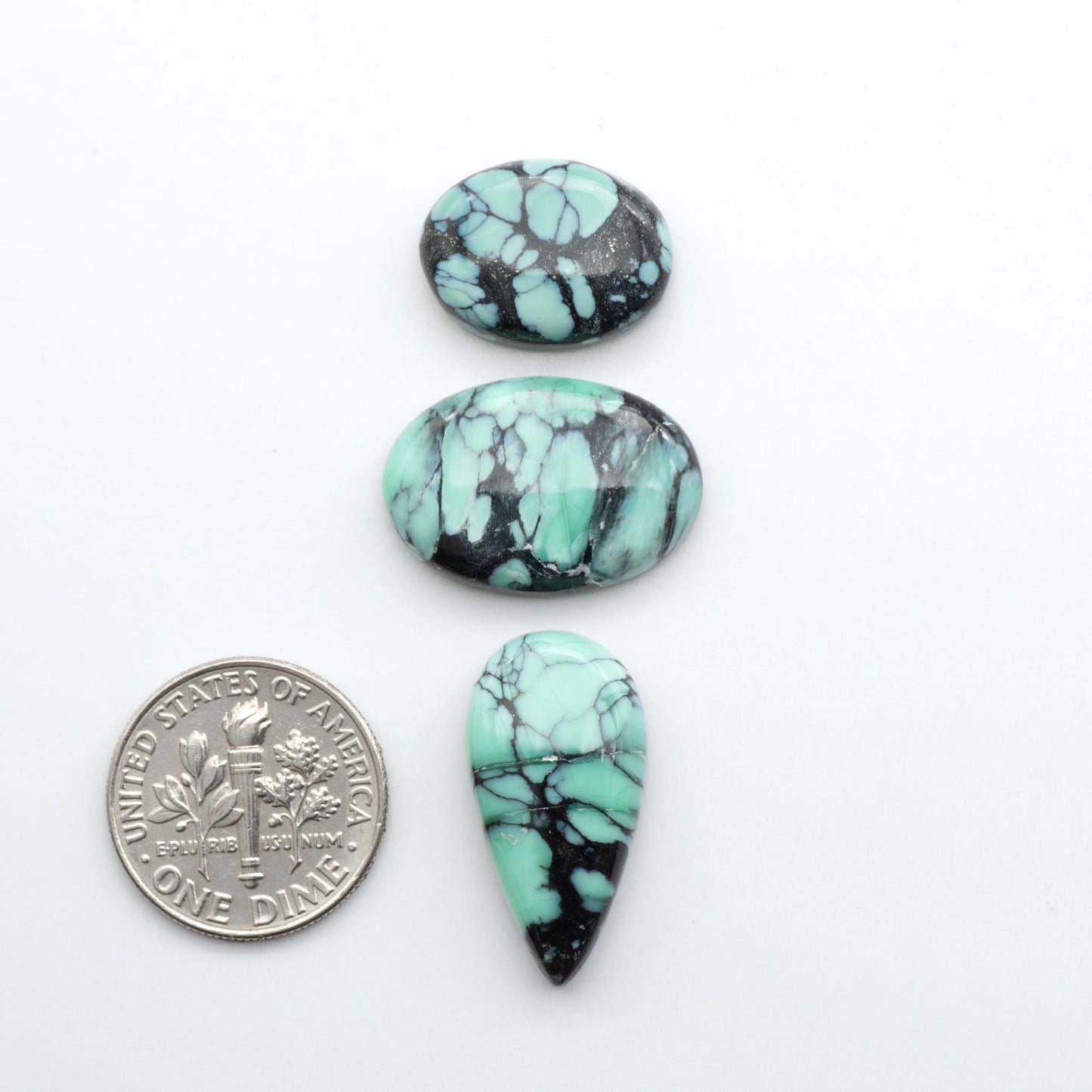 Shop Variscite cabochons with natural matrix patterns, ideal for silversmiths and jewelry makers creating custom rings and pendants.