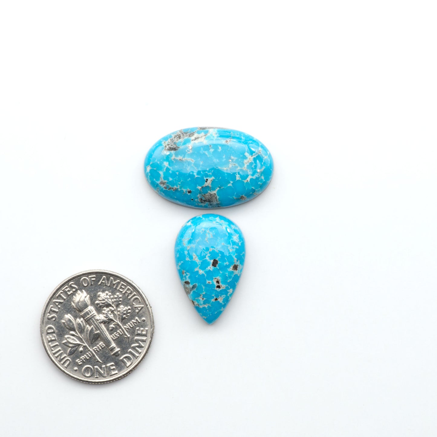 Create stunning handcrafted jewelry with Blue Bird Turquoise Cabochons. Their rich blue color and polish make them perfect for silversmiths and jewelry makers.
