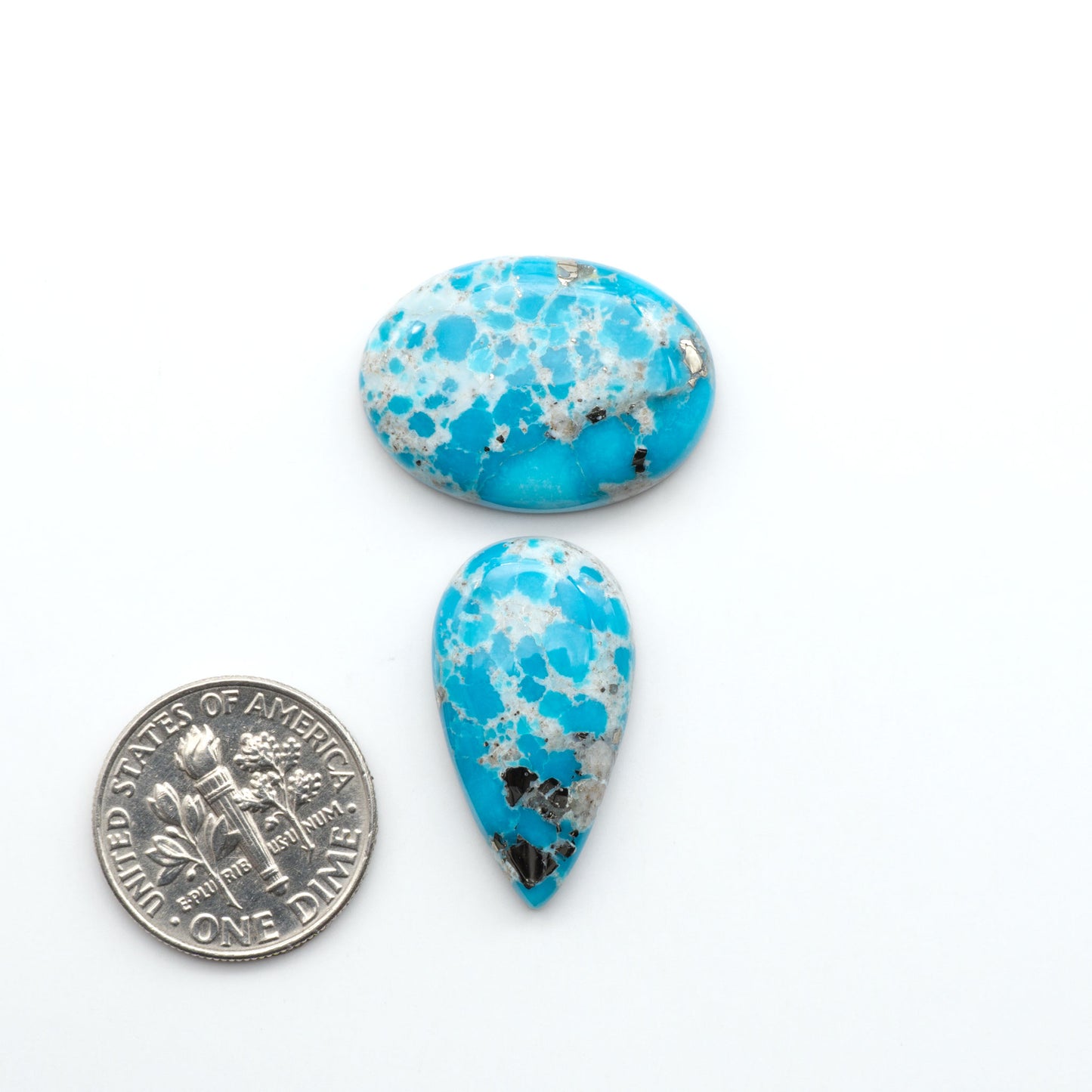 Create stunning handcrafted jewelry with Blue Bird Turquoise Cabochons. Their rich blue color and polish make them perfect for silversmiths and jewelry makers.