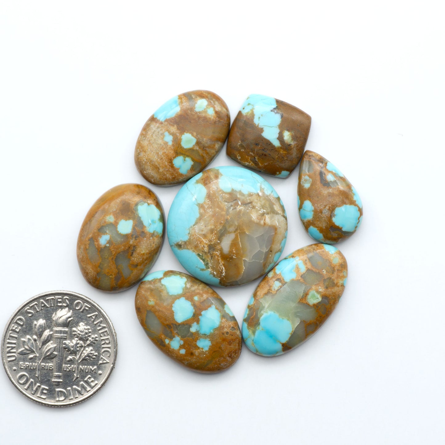 Number 8 Turquoise Cabochons have been selected for their quality and unique appearance. Don't miss the chance to add a one-of-a-kind piece to your collection.