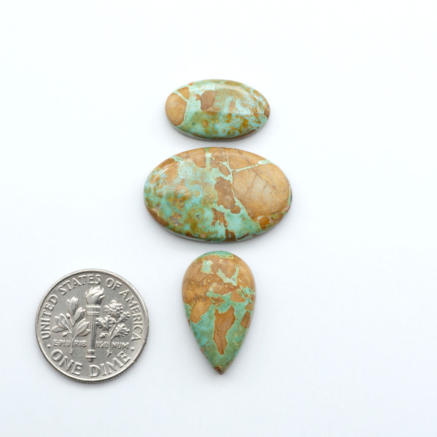 These Crow Springs Ribbon Turquoise Cabochons have a rich color and matrix that are sure to add a unique touch to a variety of jewelry pieces.