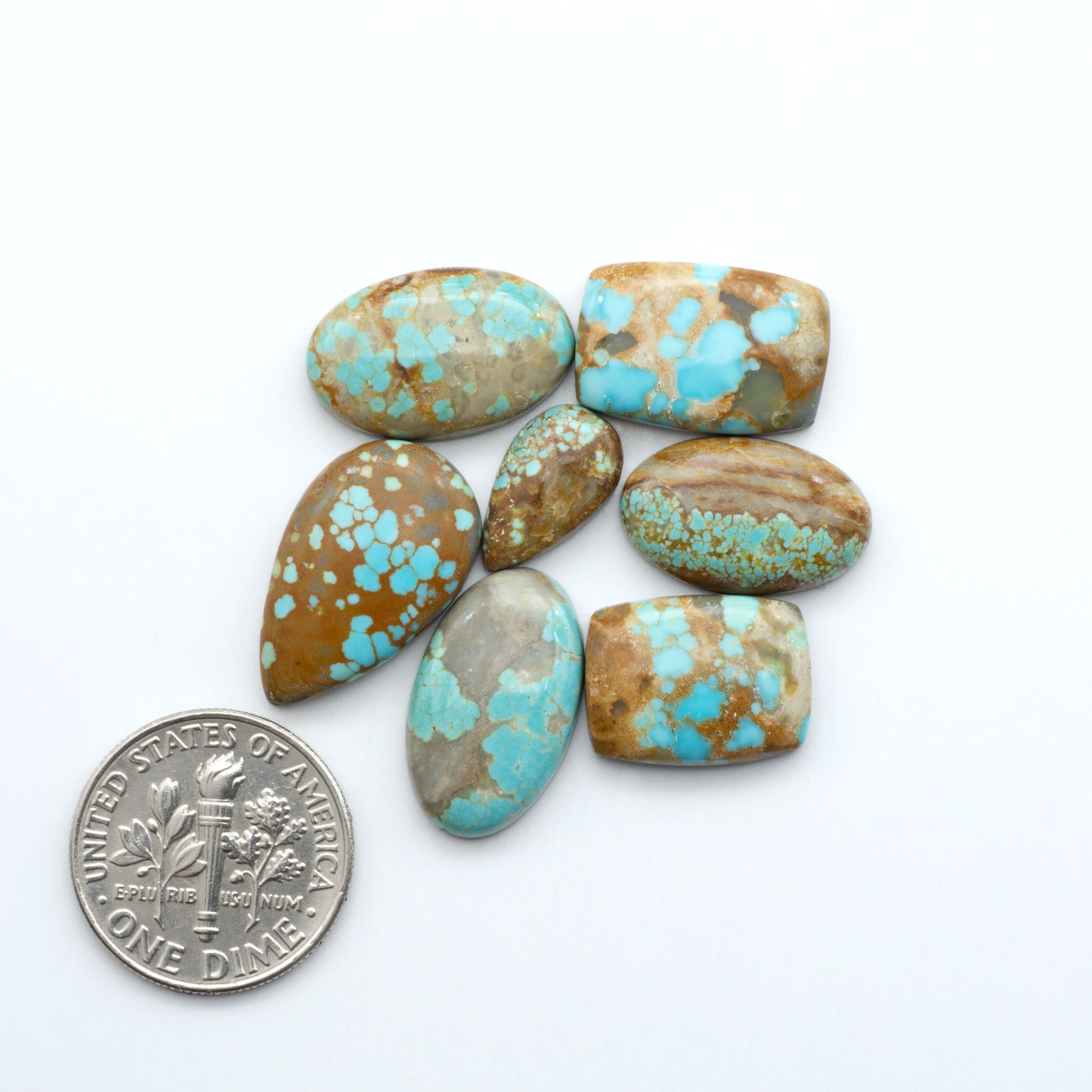 Number 8 Turquoise Cabochons have been selected for their quality and unique appearance. Don't miss the chance to add a one-of-a-kind piece to your collection.