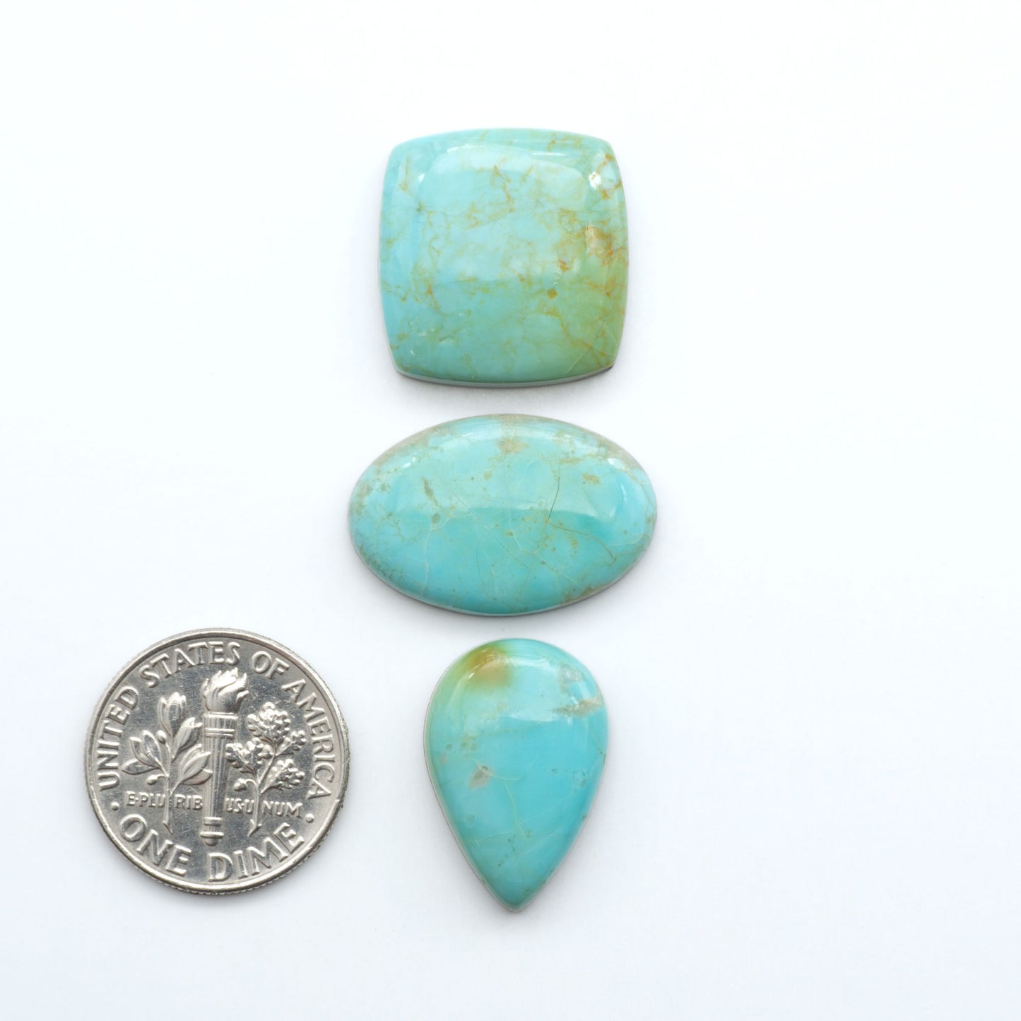 Add a touch of beauty to your collection with our stunning Pilot Mountain Turquoise Cabochons. Perfect for jewelry making each piece is truly one-of-a-kind.