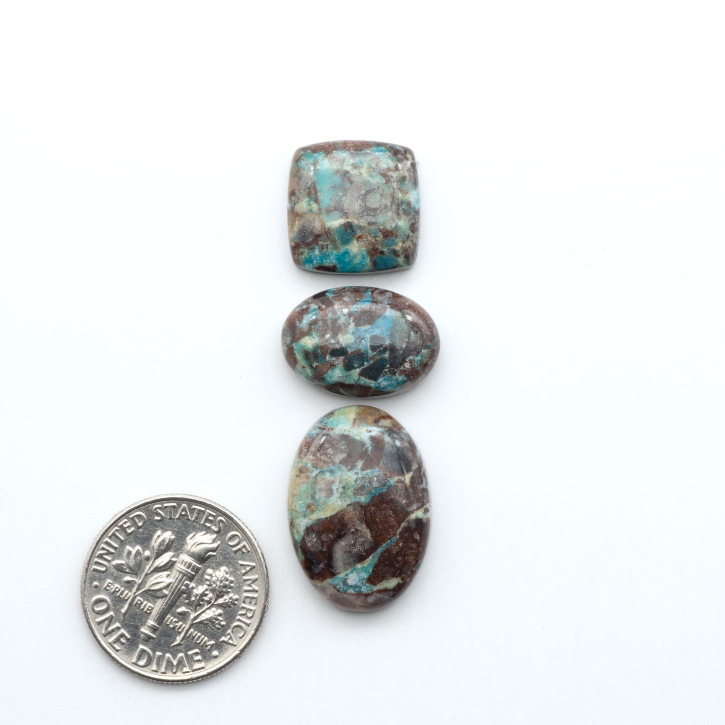 Rare Bisbee Turquoise cabochons with rich blue color and classic brown matrix. Perfect for jewelry makers, collectors, and lovers of fine American turquoise.