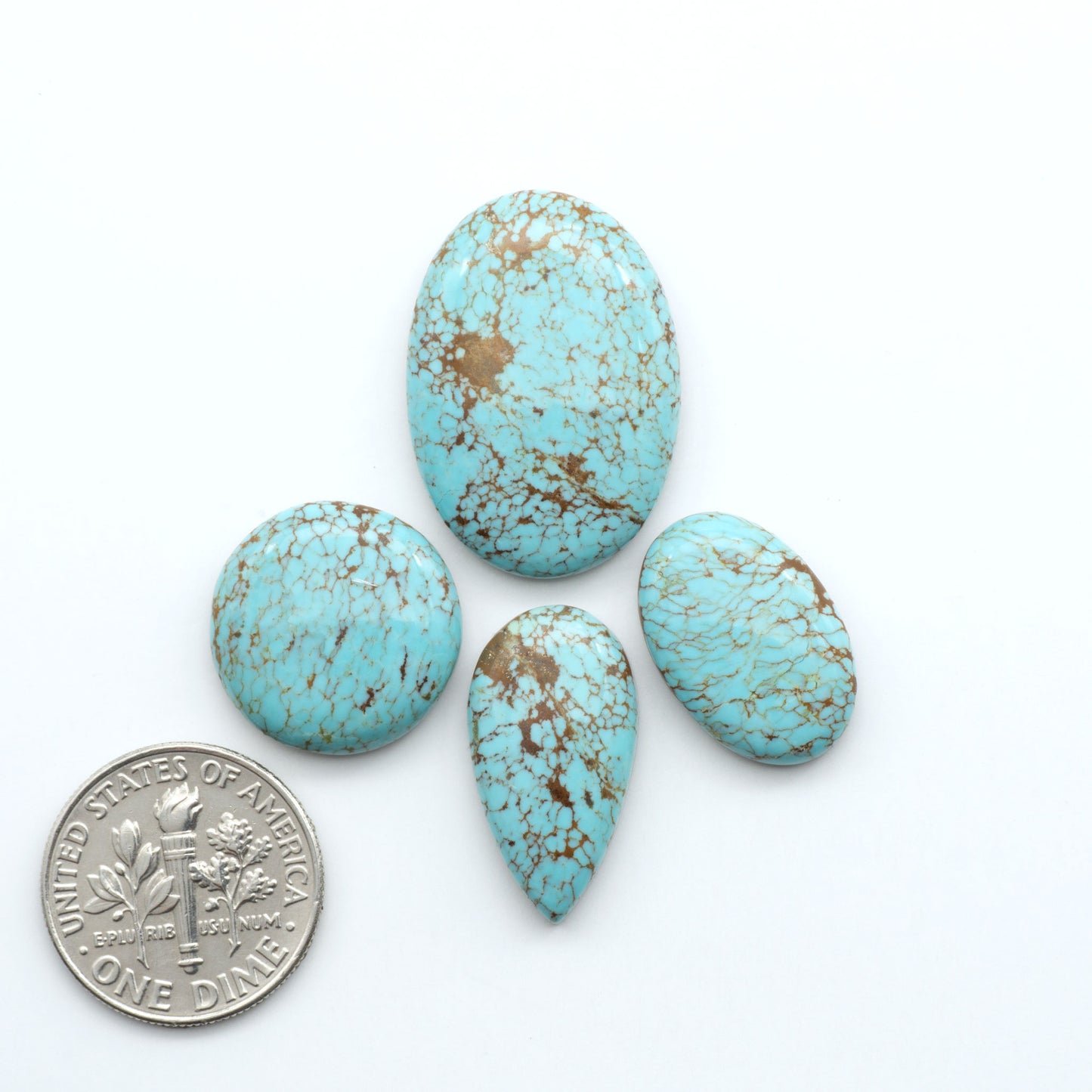 Number 8 Turquoise Cabochons have been selected for their quality and unique appearance. Don't miss the chance to add a one-of-a-kind piece to your collection.