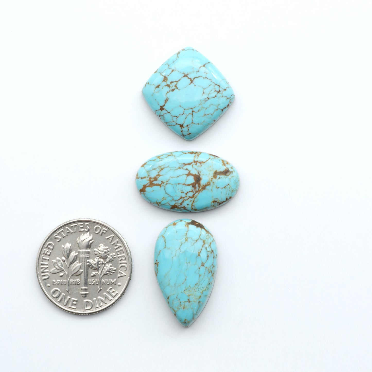 Number 8 Turquoise Cabochons have been selected for their quality and unique appearance. Don't miss the chance to add a one-of-a-kind piece to your collection.