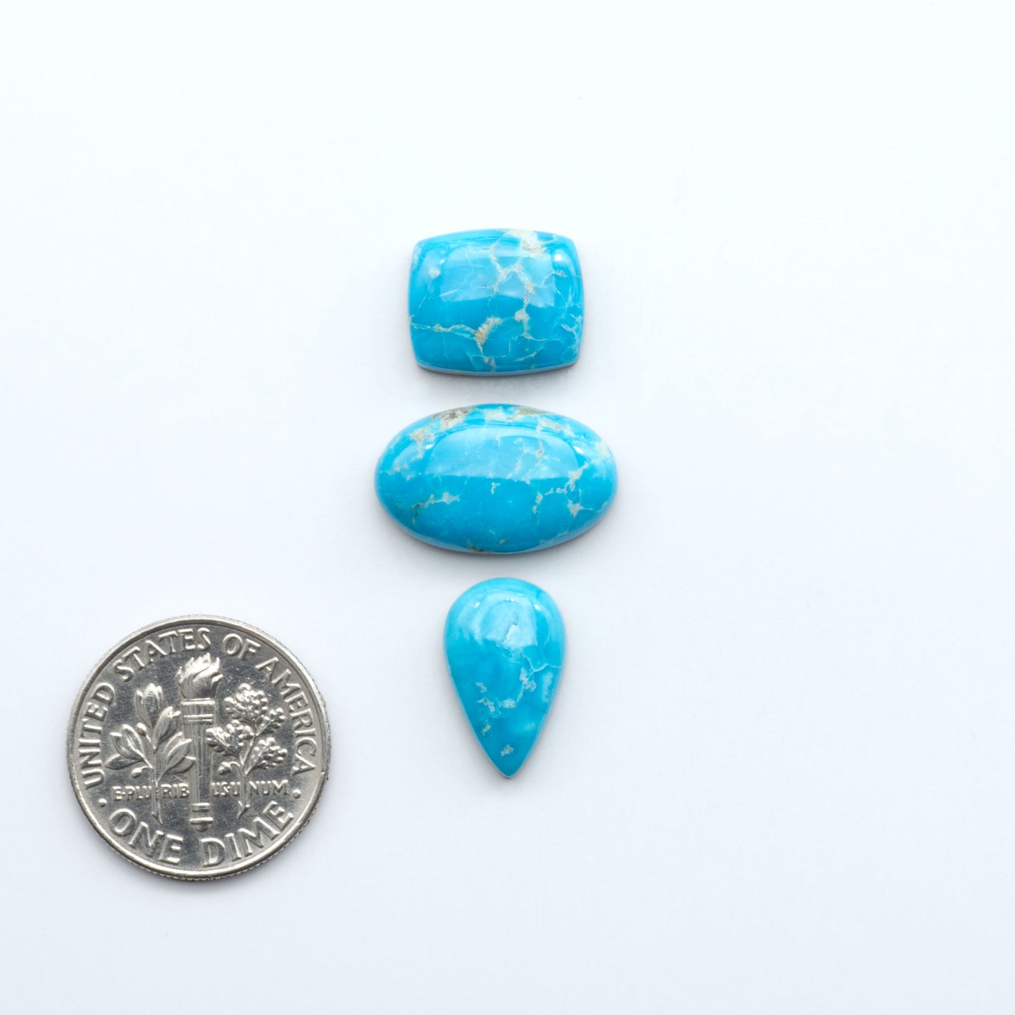 Sierra Bella Turquoise cabochons feature rich blue-green color and natural matrix variation. Ideal for silversmiths, jewelers, and custom jewelry designs.