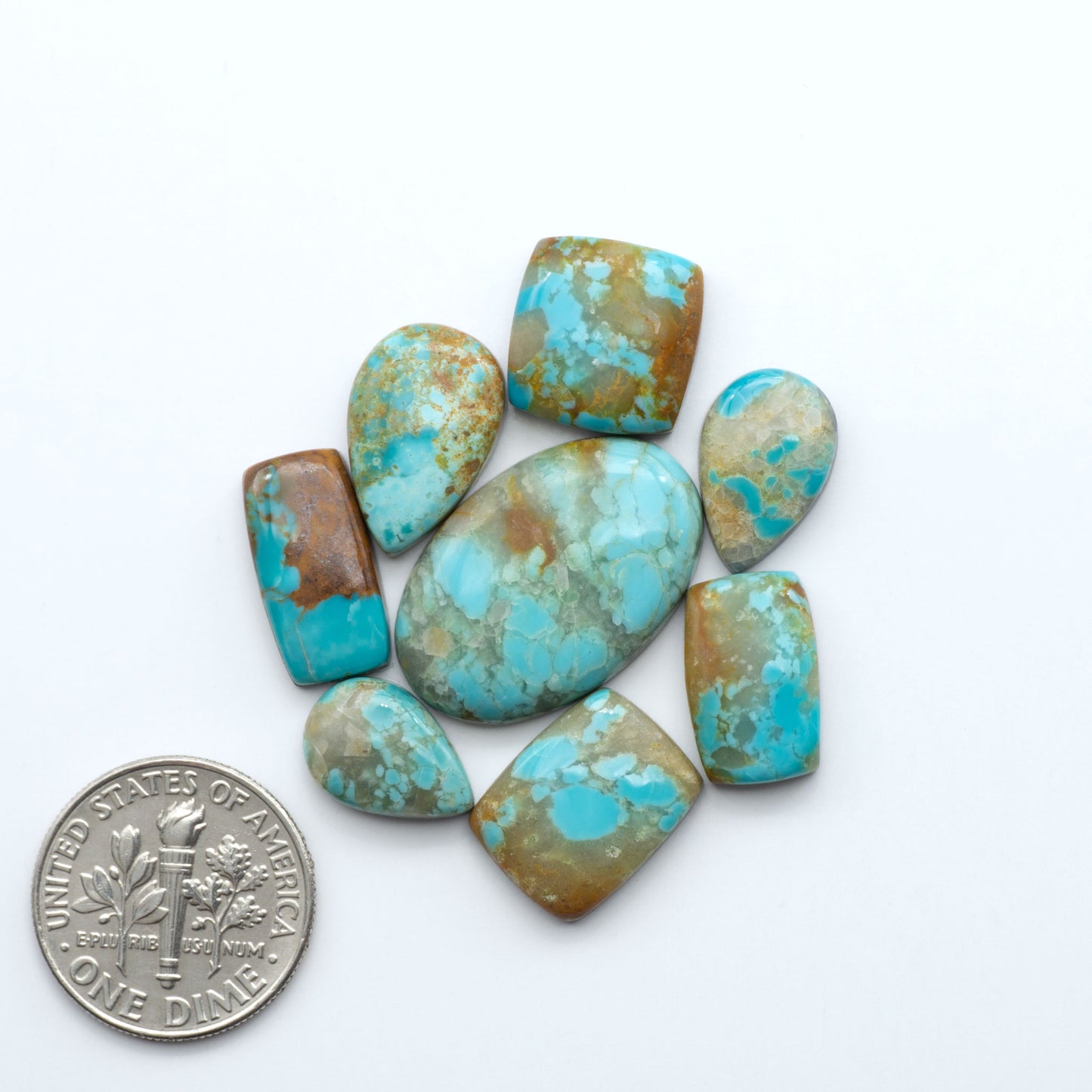 Add a touch of beauty to your collection with our stunning Pilot Mountain Turquoise Cabochons. Perfect for jewelry making each piece is truly one-of-a-kind.