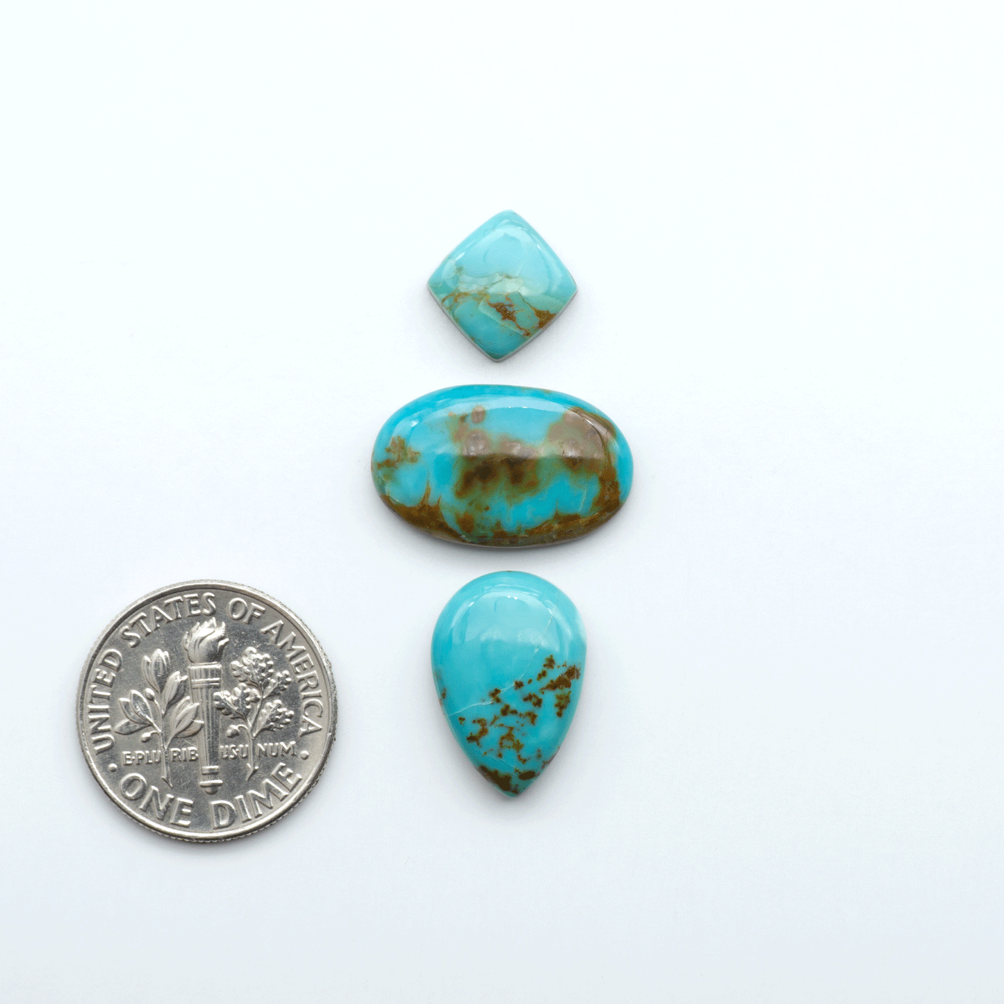 Add a touch of beauty to your collection with our stunning Pilot Mountain Turquoise Cabochons. Perfect for jewelry making each piece is truly one-of-a-kind.