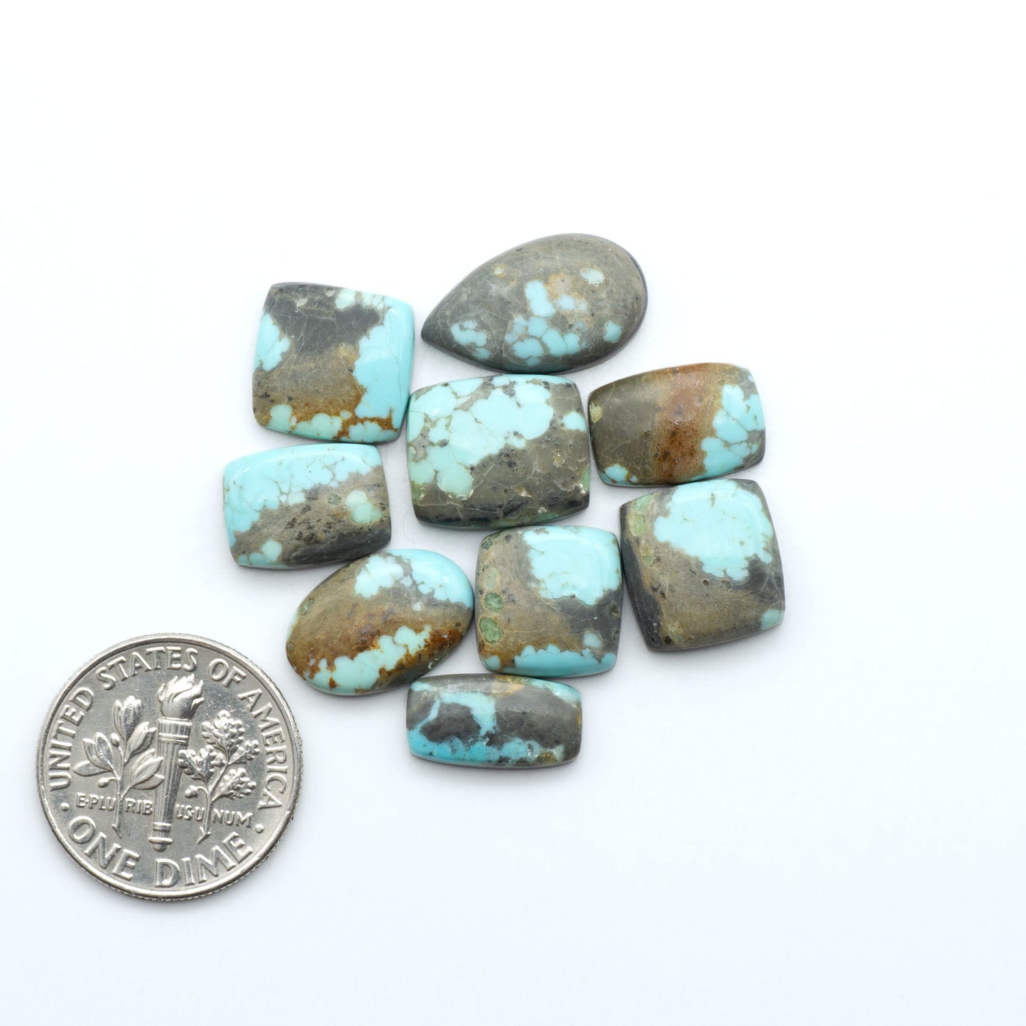 Number 8 Turquoise Cabochons have been selected for their quality and unique appearance. Don't miss the chance to add a one-of-a-kind piece to your collection.