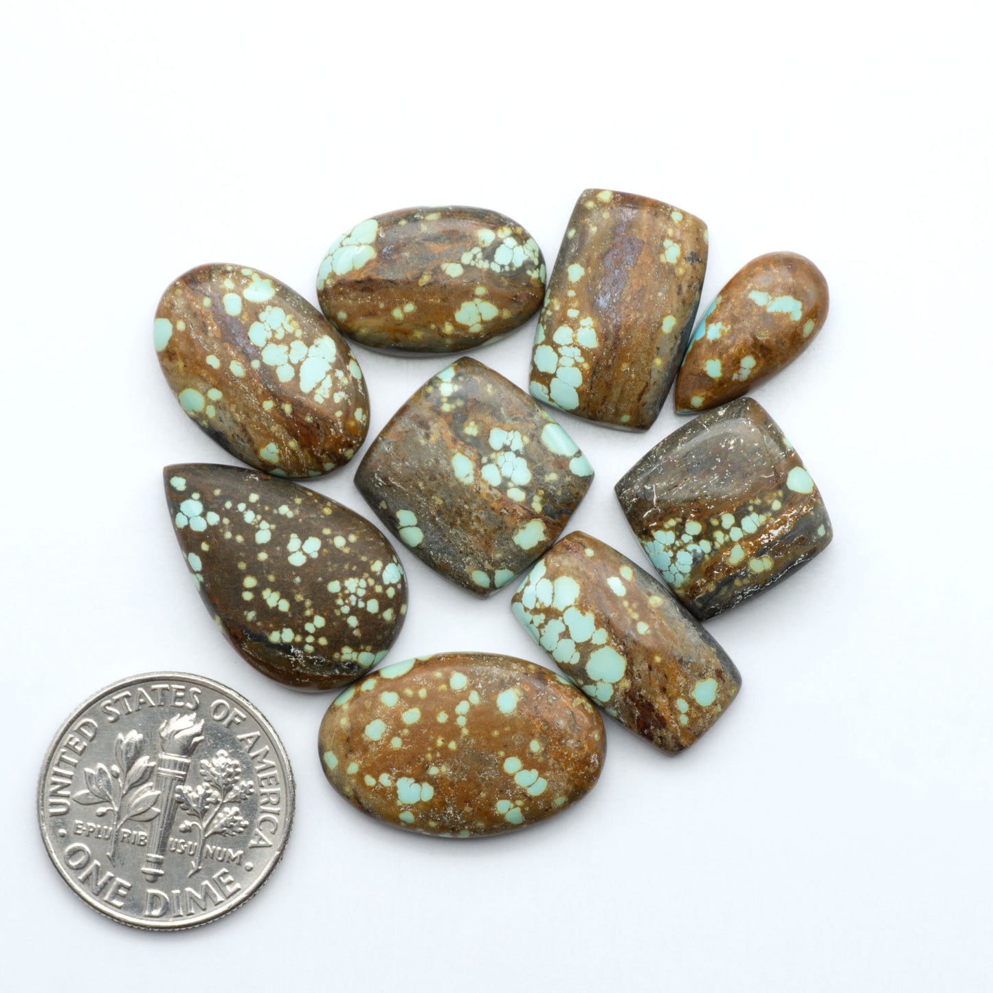 Number 8 Turquoise Cabochons have been selected for their quality and unique appearance. Don't miss the chance to add a one-of-a-kind piece to your collection.