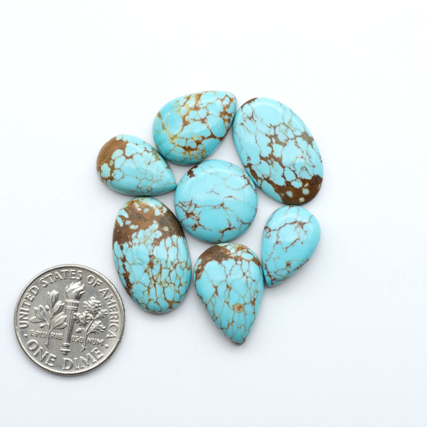 Number 8 Turquoise Cabochons have been selected for their quality and unique appearance. Don't miss the chance to add a one-of-a-kind piece to your collection.