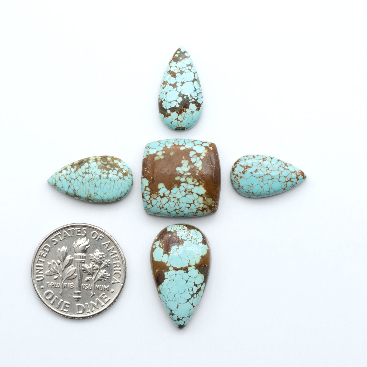 Number 8 Turquoise Cabochons have been selected for their quality and unique appearance. Don't miss the chance to add a one-of-a-kind piece to your collection.