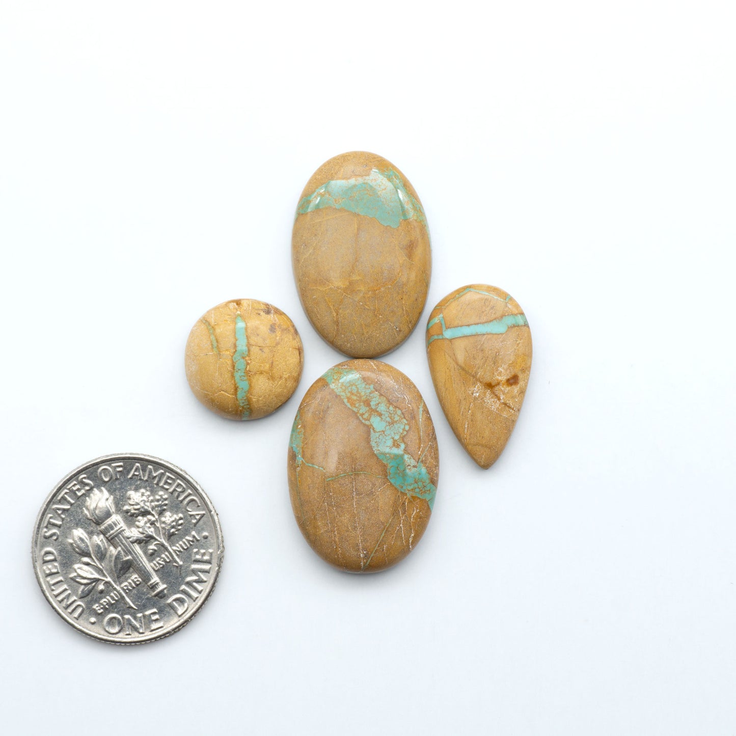 These Crow Springs Ribbon Turquoise Cabochons have a rich color and matrix that are sure to add a unique touch to a variety of jewelry pieces.