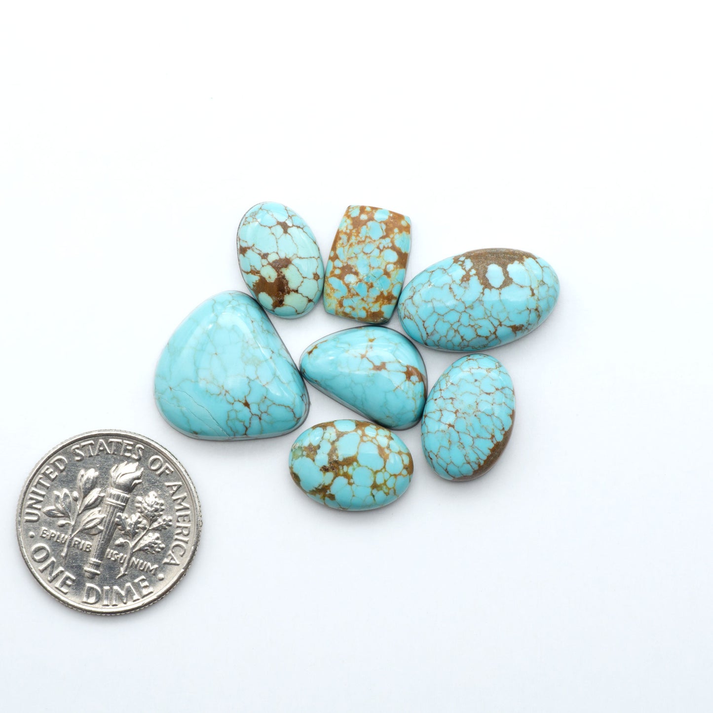 Number 8 Turquoise Cabochons have been selected for their quality and unique appearance. Don't miss the chance to add a one-of-a-kind piece to your collection.