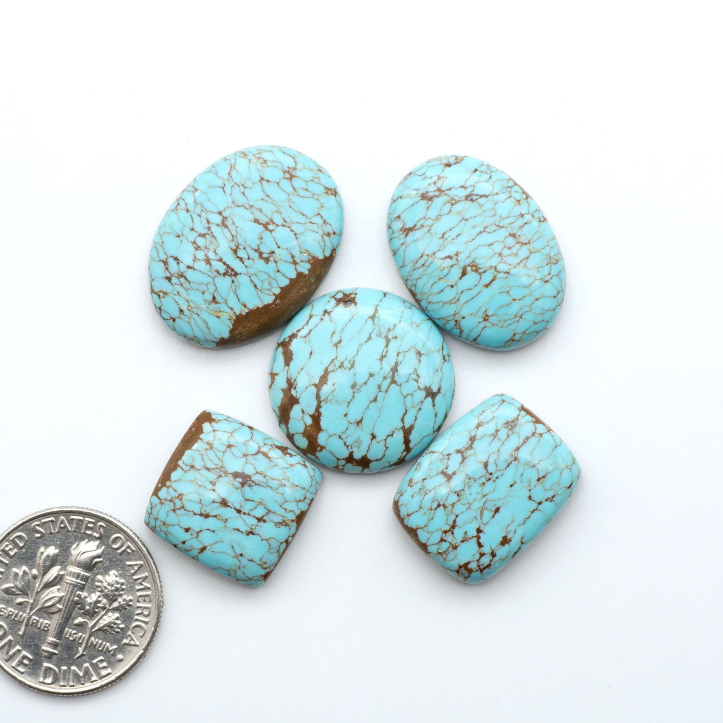 Number 8 Turquoise Cabochons have been selected for their quality and unique appearance. Don't miss the chance to add a one-of-a-kind piece to your collection.