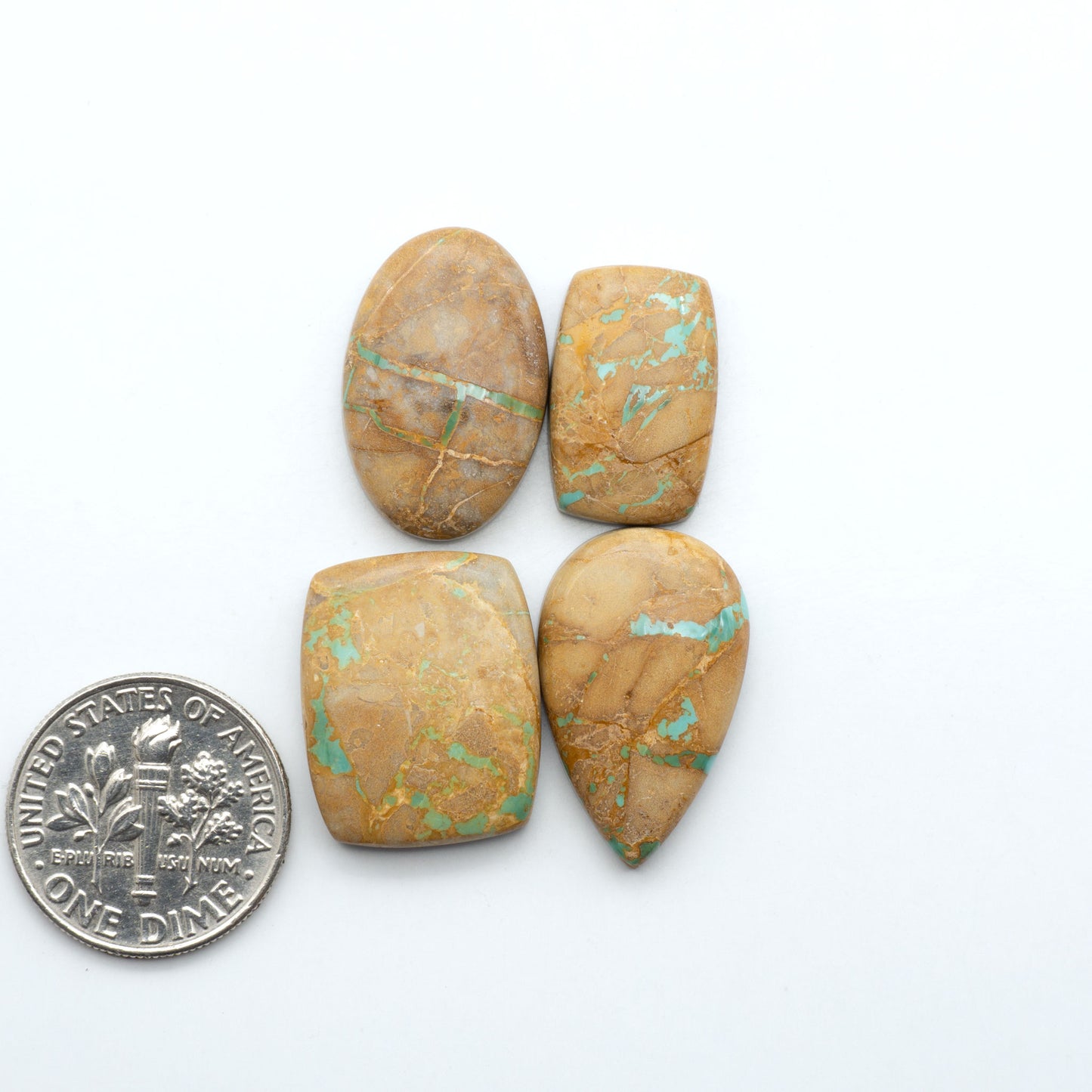 These Crow Springs Ribbon Turquoise Cabochons have a rich color and matrix that are sure to add a unique touch to a variety of jewelry pieces.