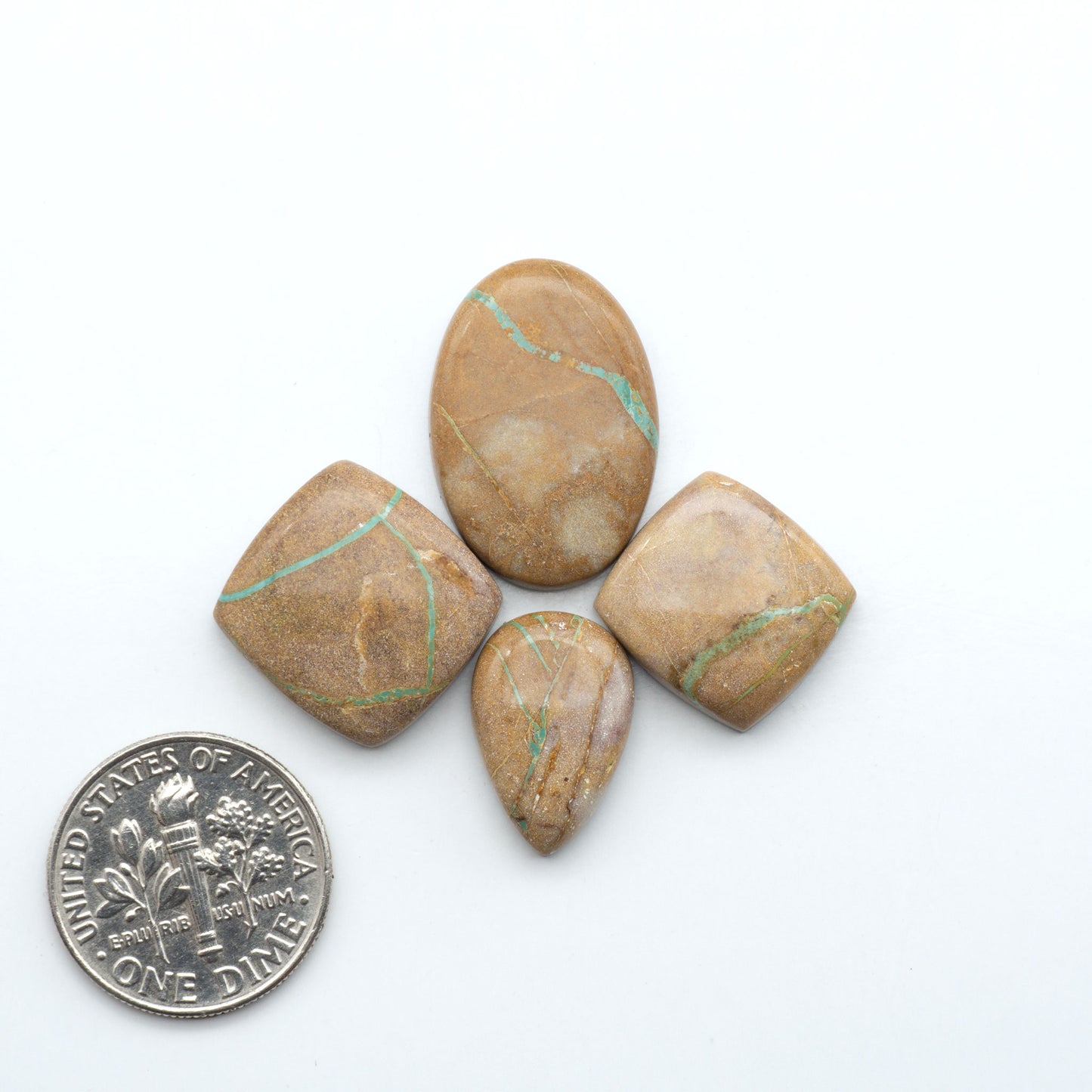 These Crow Springs Ribbon Turquoise Cabochons have a rich color and matrix that are sure to add a unique touch to a variety of jewelry pieces.