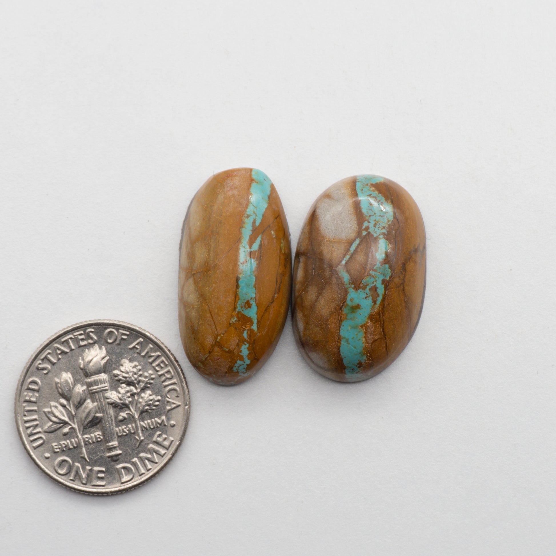 Crow Springs Ribbon Turquoise cabochons 