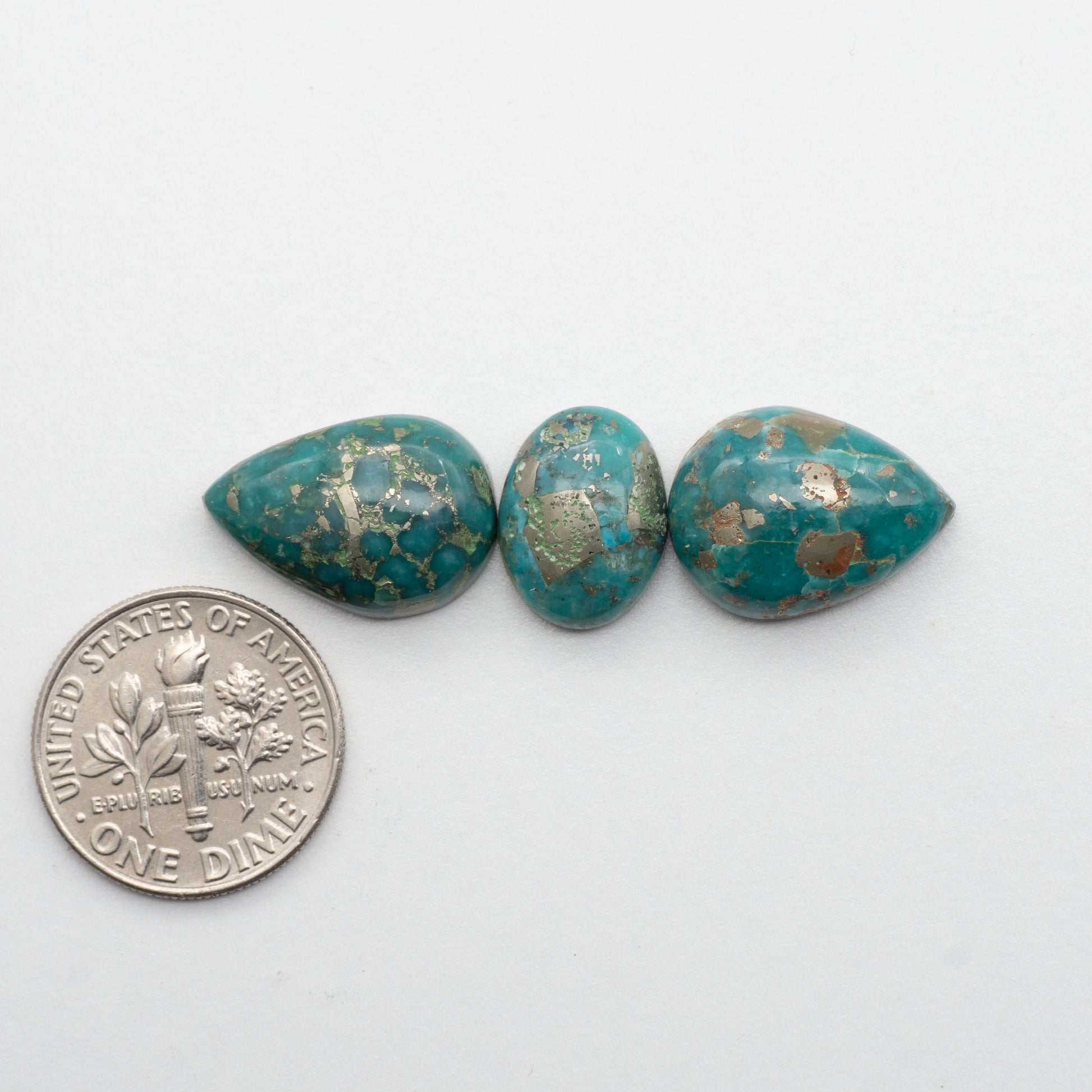 This beautiful Blue Green Campitos Turquoise Cabochon lot has a glossy finish and is backed for added strength. Mined in Sonora, MX. Similar to Kingman turquoise used for jewelry making.