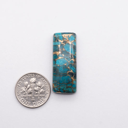 This Kingman Mohave Turquoise Cabochon has a glossy finish and is backed for added strength. Mined in Arizona, USA. These stones are used for jewelry making.