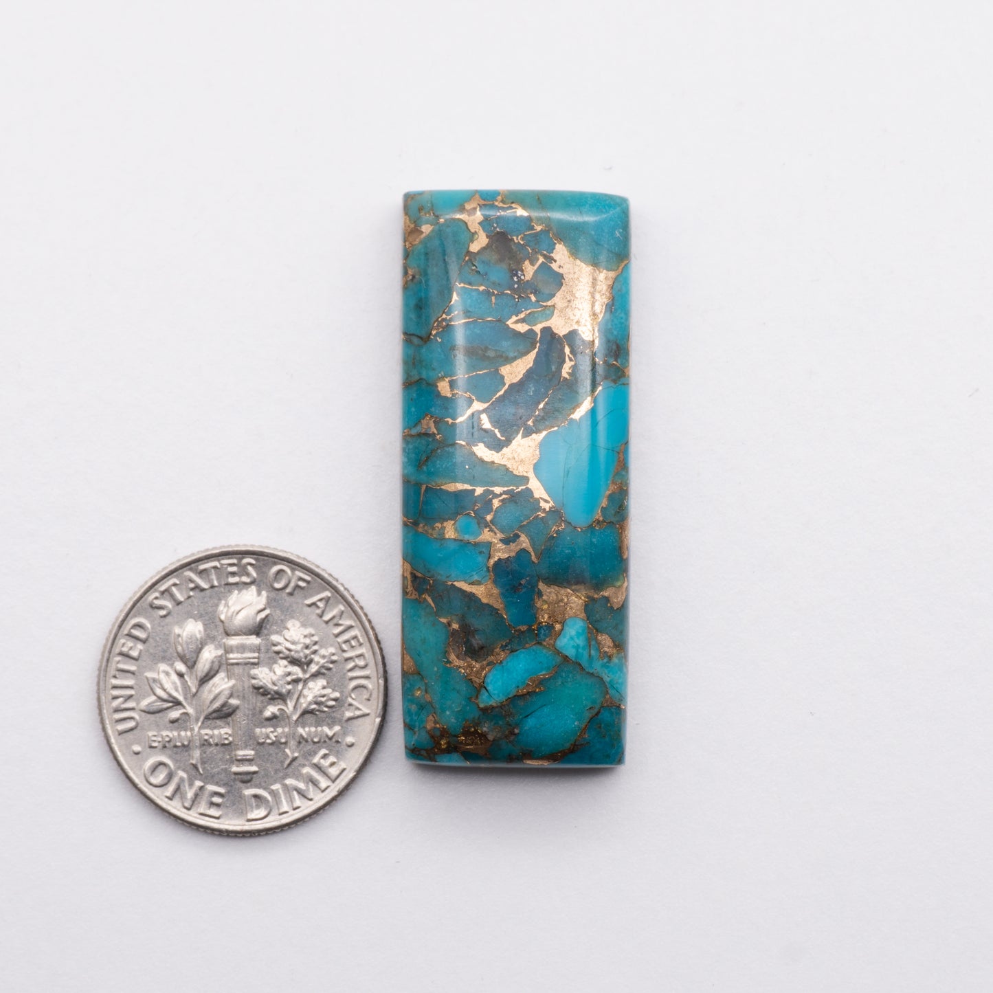 This Kingman Mohave Turquoise Cabochon has a glossy finish and is backed for added strength. Mined in Arizona, USA. These stones are used for jewelry making.