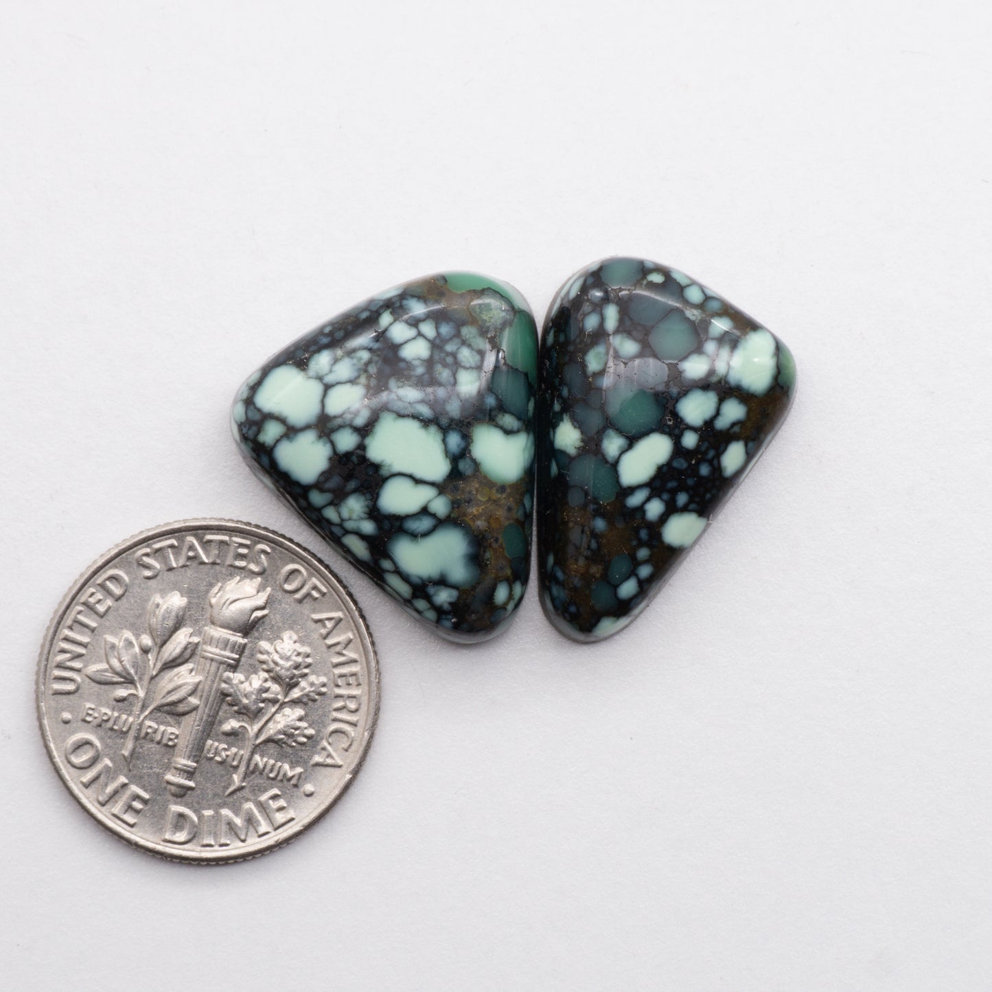 This Nevada Variscite Cabochon lot has a glossy finish and is backed for added strength. Mined in Nevada, USA. Similar to turquoise, used for jewelry making.
