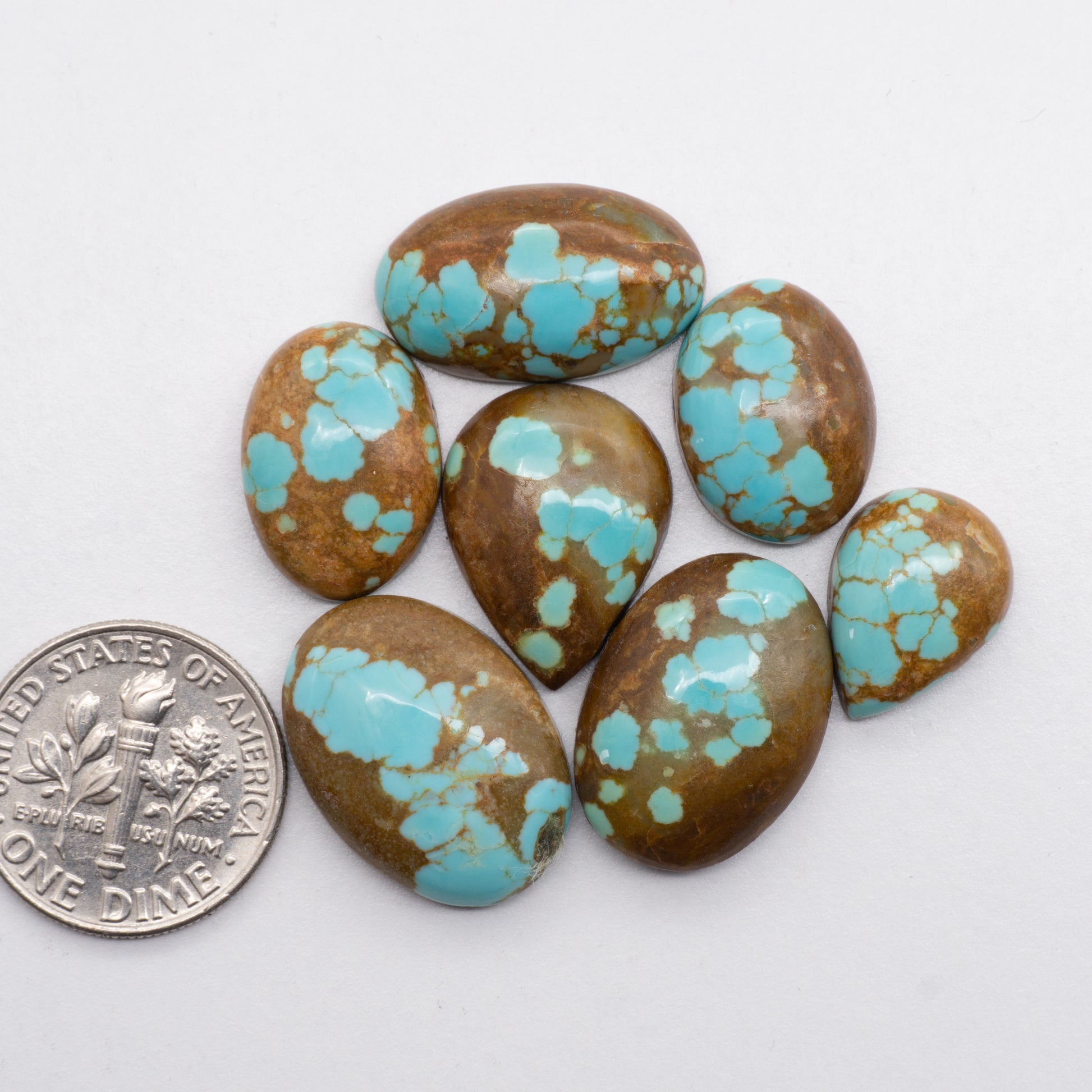 Number 8 Turquoise Cabochons have a glossy finish and are backed for added strength. Number 8 Turquoise is Mined in Nevada, USA. Number 8 Turquoise is similar to Royston & Kingman Turquoise and used for jewelry making.