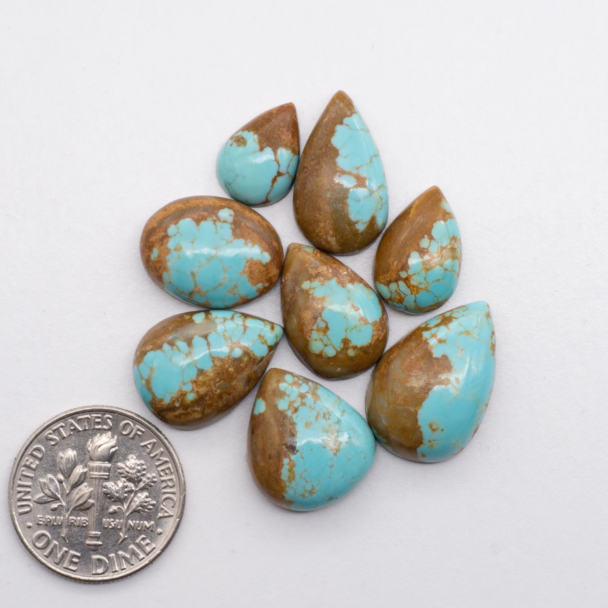 Number 8 Turquoise Cabochons have a glossy finish and are backed for added strength. Number 8 Turquoise is Mined in Nevada, USA. Number 8 Turquoise is similar to Royston & Kingman Turquoise and used for jewelry making.