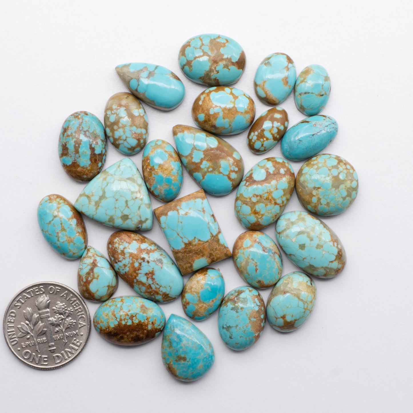 Number 8 Turquoise is mined in Nevada, USA. Number 8 Cabochons have a glossy finish and are backed for added strength perfect for jewelry making.