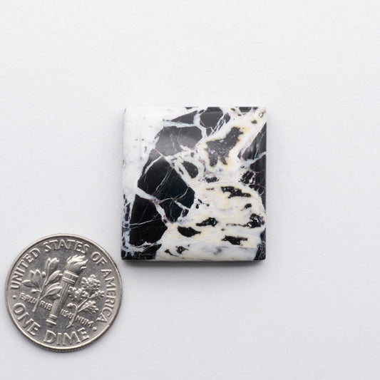 White Buffalo Cabochons have a glossy finish and are backed for added strength. White Buffaloe is mined in Nevada, USA White Buffalo is similar to turquoise and is used for jewelry making.