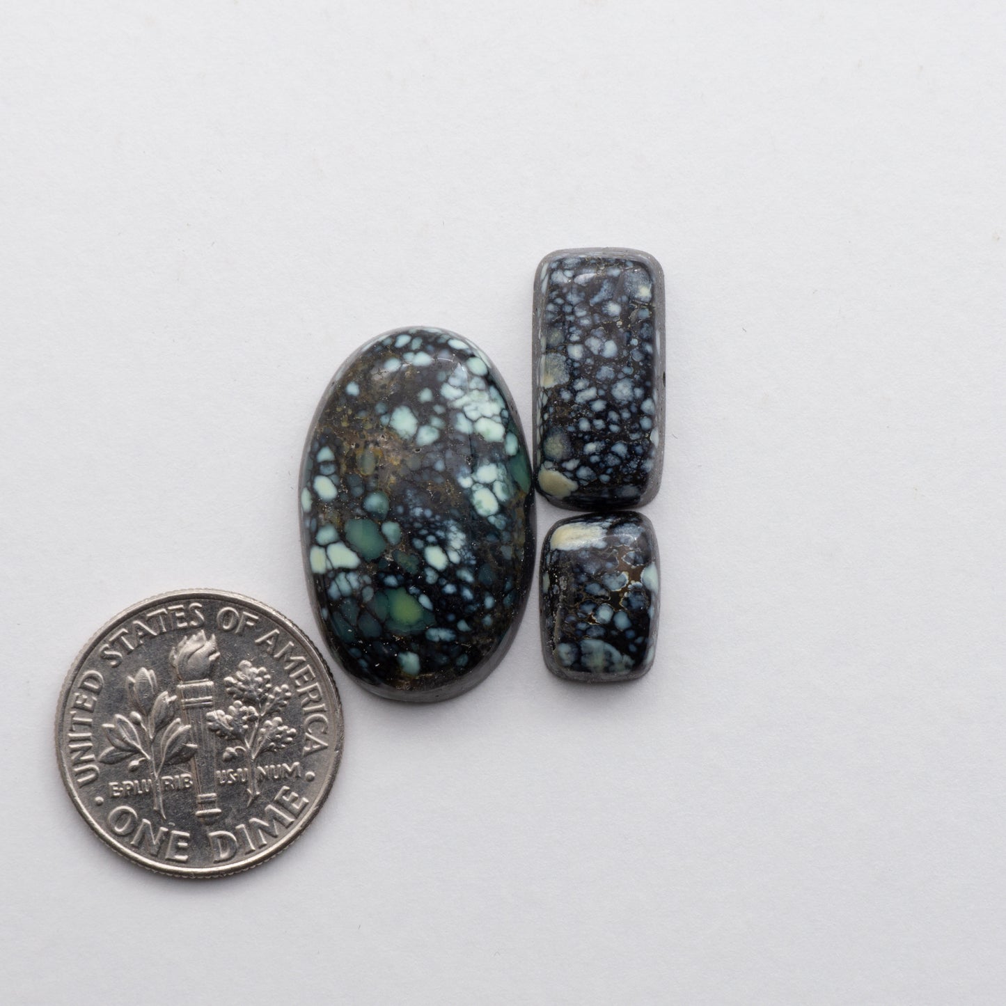 This Nevada Variscite Cabochon lot has a glossy finish and is backed for added strength. Mined in Nevada, USA