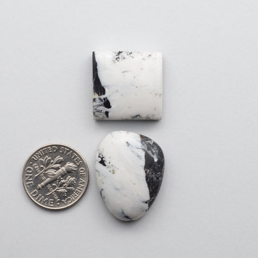 Natural White Buffalo Stone Cabochons are hand-cut semi-precious gemstones perfect for making unique and high-quality jewelry