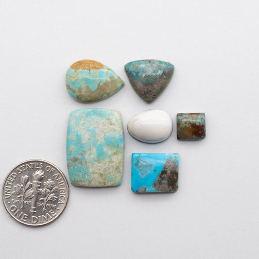 This Cabochon lot contains an assortment of mixed Turquoise &amp; Magnesite stones