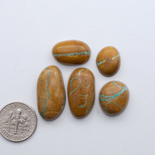 Crow Springs Ribbon Turquoise Cabochons