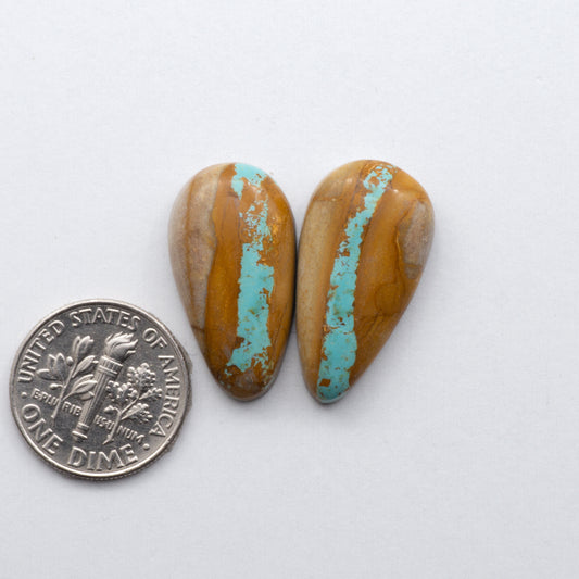 Crow Springs Ribbon Turquoise Cabochon lot