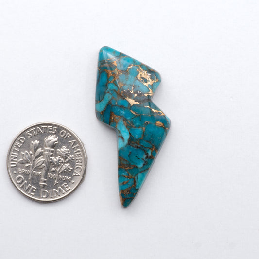 Kingman Mohave Turquoise is known for its unique combination of deep blue with golden matrix.