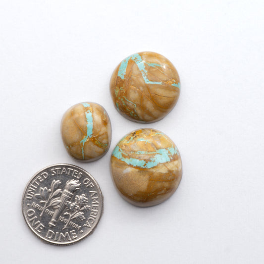 This Crow Springs Turquoise Cabochon lot rich color and matrix are sure to add a unique touch to a variety of jewelry piece.