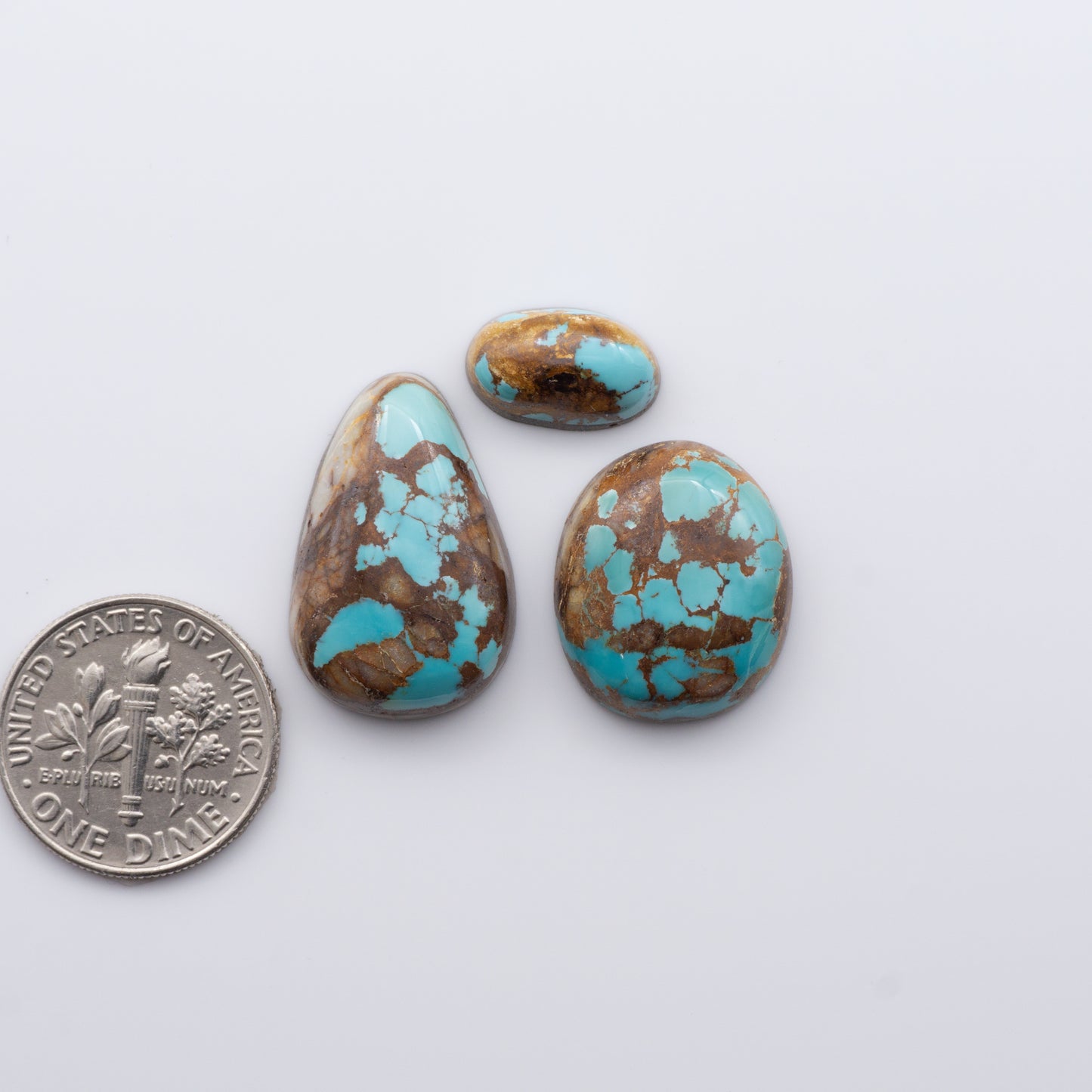 Natural Royston Turquoise is renowned for its unique shades of green and blue, making these cabochons a popular choice for jewelry makers.