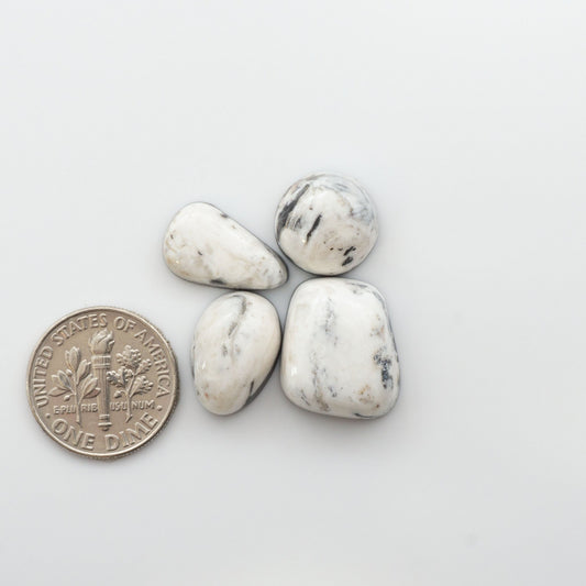 Our Natural White Buffalo Stone Cabochons are semi-precious gemstones cut into shapes ideal for jewelry-making, crafting and are backed for added strength. 