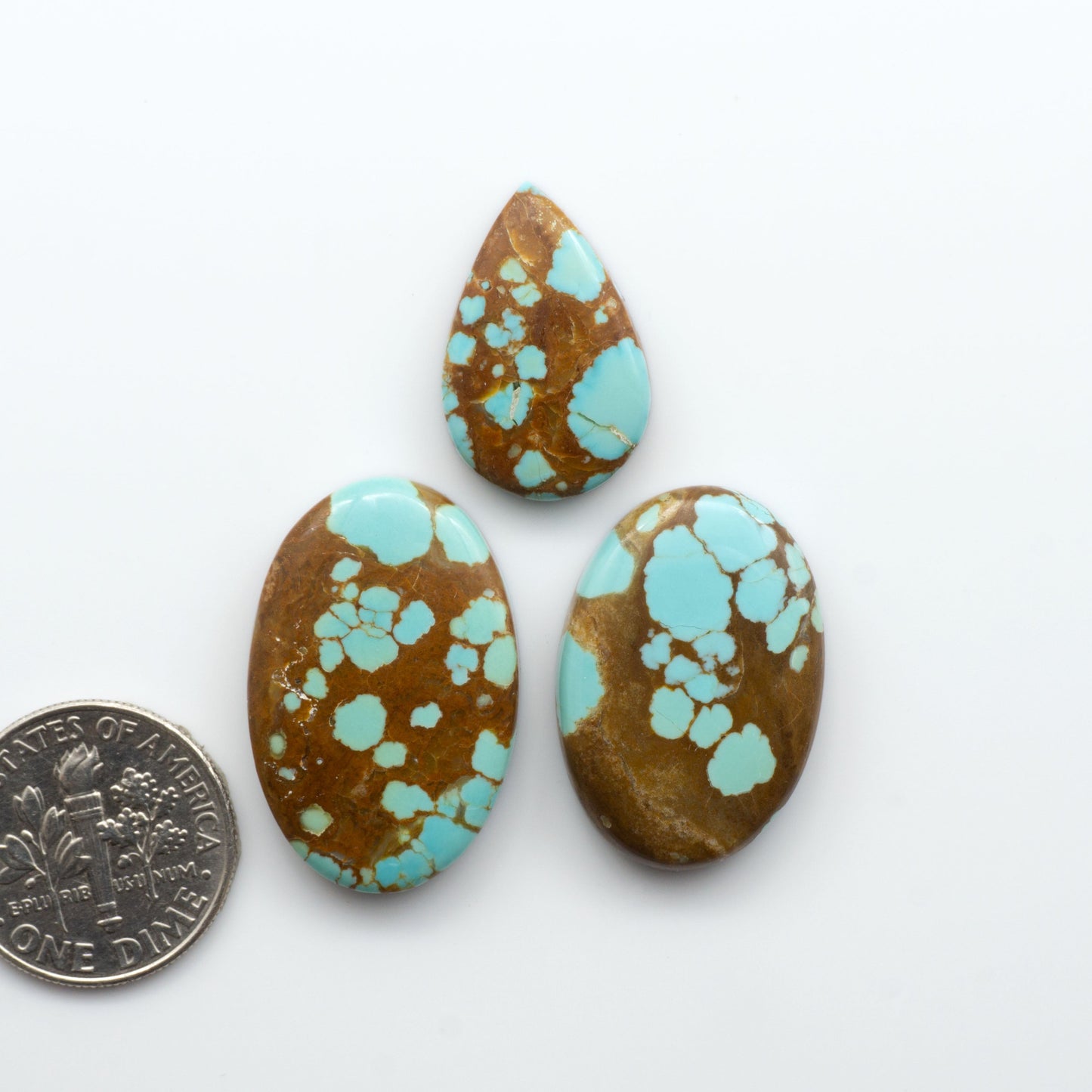 Number 8 Turquoise Cabochons have been selected for their quality and unique appearance. Don't miss the chance to add a one-of-a-kind piece to your collection.