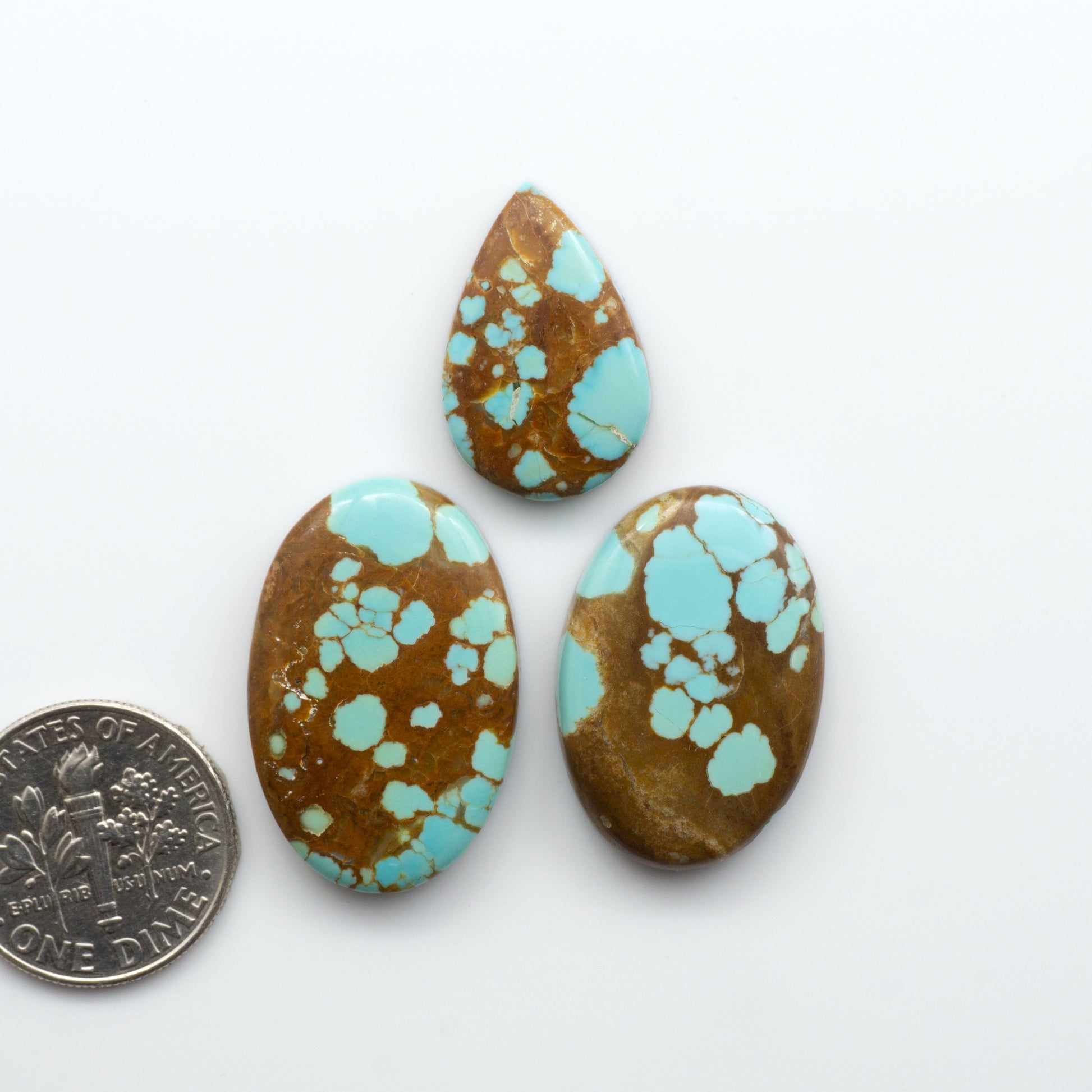 Number 8 Turquoise Cabochons have been selected for their quality and unique appearance. Don't miss the chance to add a one-of-a-kind piece to your collection.