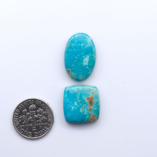 Experience the beauty of Turquoise Mountain Cabochons. With their distinctive blue and green color, these gemstones are perfect for any jewelry piece.